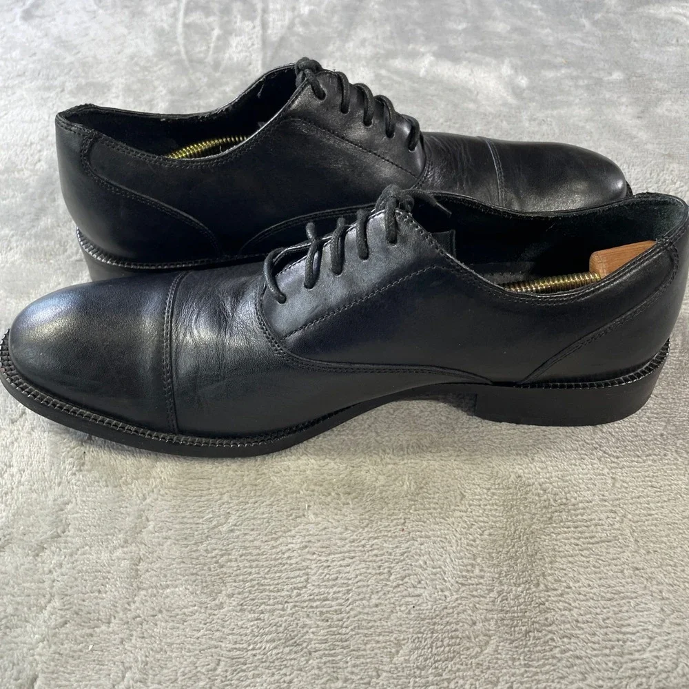 Cole Haan Oxford Dress‎ Shoes Mens 10 Black Leather Cap Toe Office Casual Career